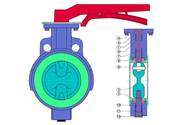 FEP PFA Lined & Teflon Muffler Butterfly Valve 3 