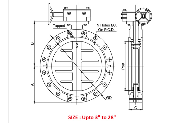 Wafer Type Double Flange Butterfly Valve 3 