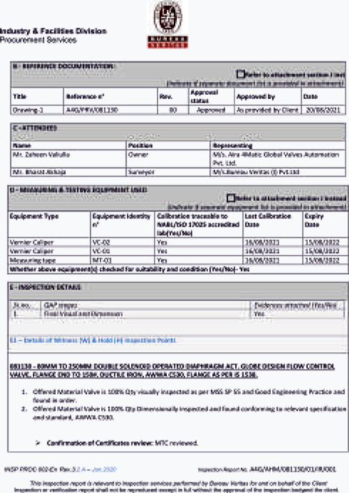 Awwa – Automatic Control Valves (ACV) Awwa – Automatic Control Valves (ACV)